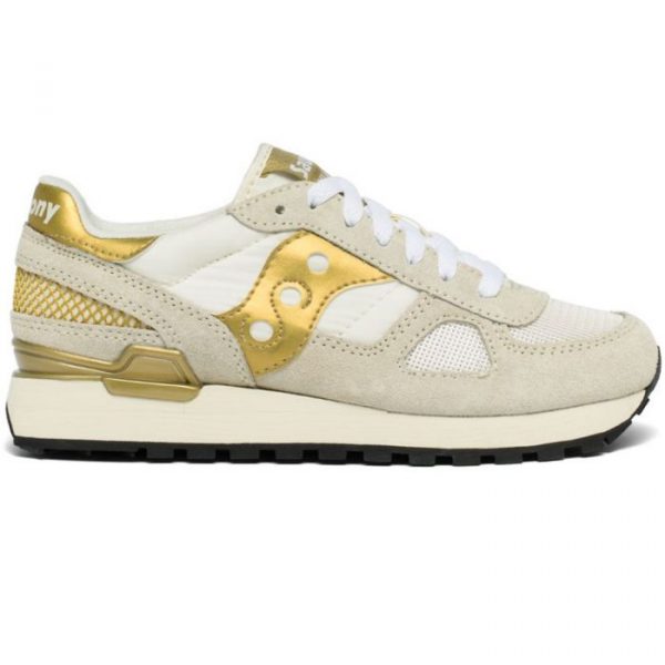 SAUCONY-Scarpe DONNA SHADOW ORIGINAL BIANCA/ORO