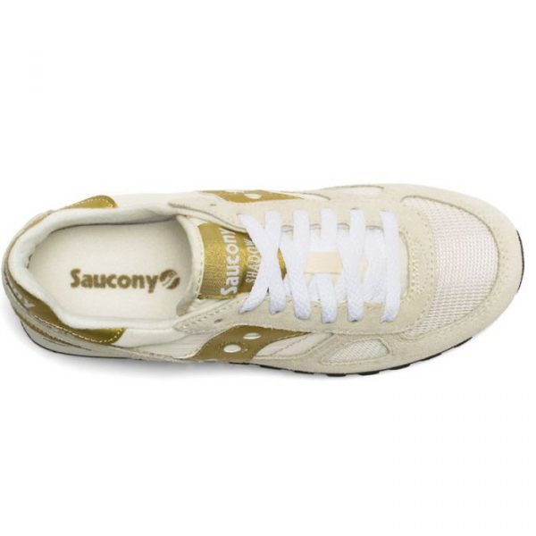 SAUCONY-Scarpe DONNA SHADOW ORIGINAL BIANCA/ORO
