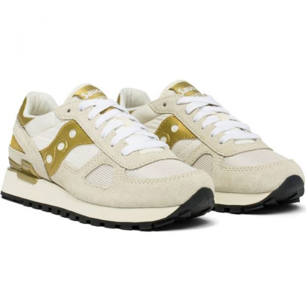 SAUCONY-Scarpe DONNA SHADOW ORIGINAL BIANCA/ORO