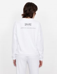 ARMANI EXCHANGE – Felpa Donna con Logo Fronte-Retro Bianco