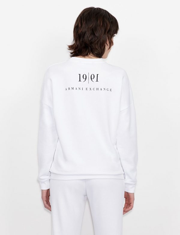 ARMANI EXCHANGE – Felpa Donna con Logo Fronte-Retro Bianco