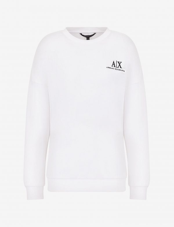 ARMANI EXCHANGE – Felpa Donna con Logo Fronte-Retro Bianco