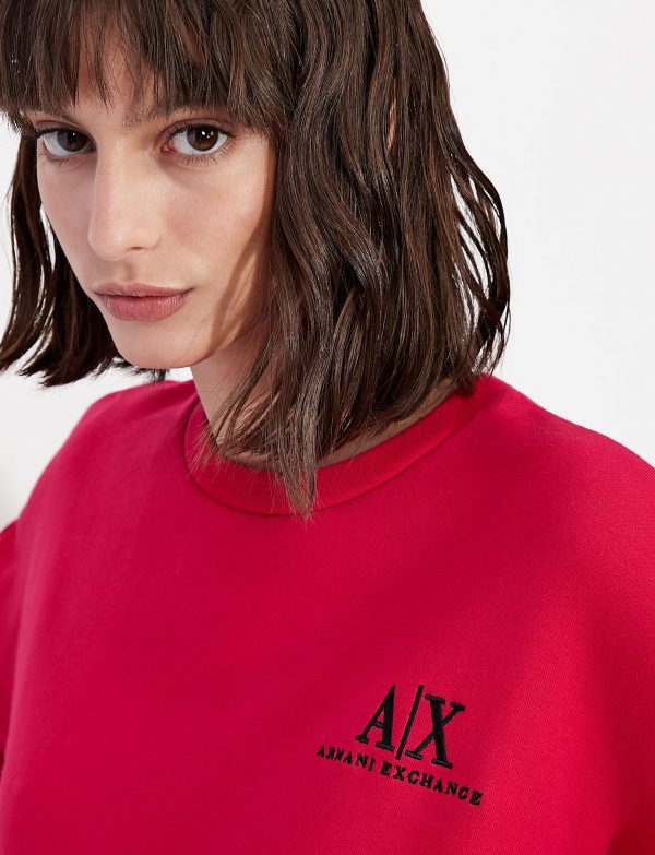 ARMANI EXCHANGE – Felpa Donna con Logo Fronte-Retro Fuxia