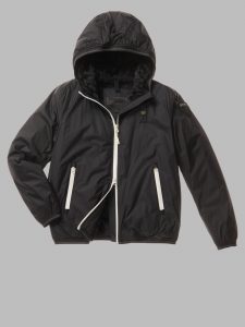 BLAUER-PIUMINO DONNA LISCIO INTERNO IN PELLICCIA ECO AMBER-Nero