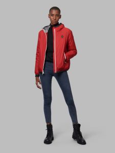 BLAUER-PIUMINO DONNA LISCIO INTERNO IN PELLICCIA ECO AMBER- Rosso