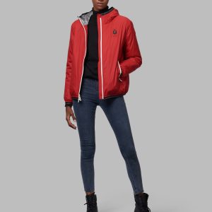 BLAUER-PIUMINO DONNA LISCIO INTERNO IN PELLICCIA ECO AMBER- Rosso
