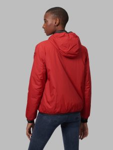 BLAUER-PIUMINO DONNA LISCIO INTERNO IN PELLICCIA ECO AMBER- Rosso