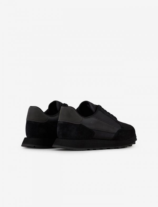 ARMANI EXCHANGE-SCARPE UOMO in suede con inserti in mesh NERE