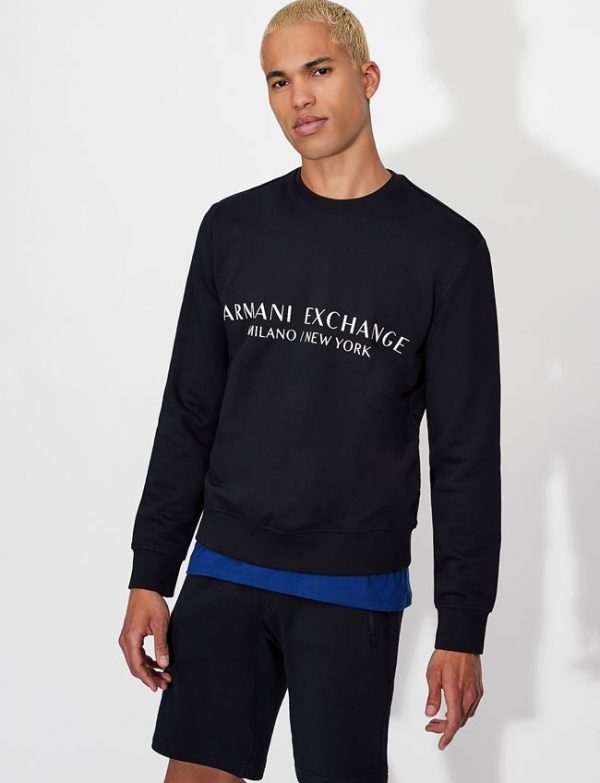 ARMANI EXCHANGE – Felpa Uomo Girocollo Blue Navy