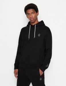 ARMANI EXCHANGE – Felpa Uomo in Cotone con Cappuccio e Patch Icon Period