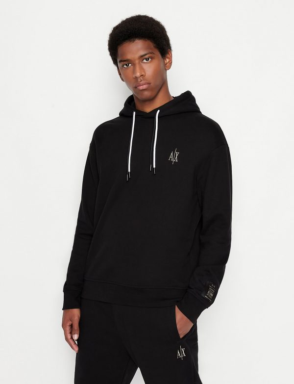 ARMANI EXCHANGE – Felpa Uomo in Cotone con Cappuccio e Patch Icon Period