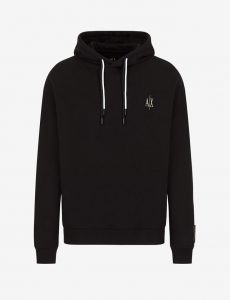 ARMANI EXCHANGE – Felpa Uomo in Cotone con Cappuccio e Patch Icon Period