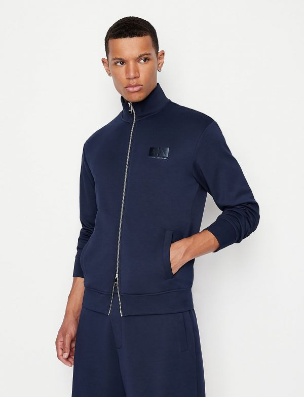 ARMANI EXCHANGE – Felpa Uomo in Jersey con Collo Alto Blue Navy