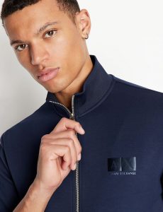 ARMANI EXCHANGE – Felpa Uomo in Jersey con Collo Alto Blue Navy