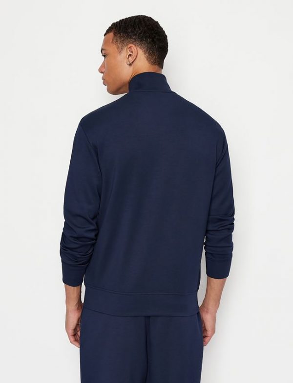 ARMANI EXCHANGE – Felpa Uomo in Jersey con Collo Alto Blue Navy