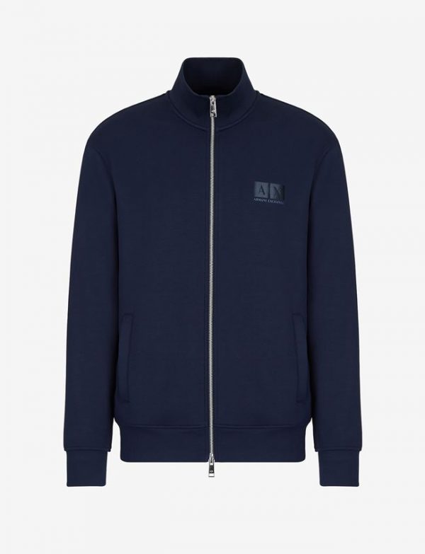 ARMANI EXCHANGE – Felpa Uomo in Jersey con Collo Alto Blue Navy