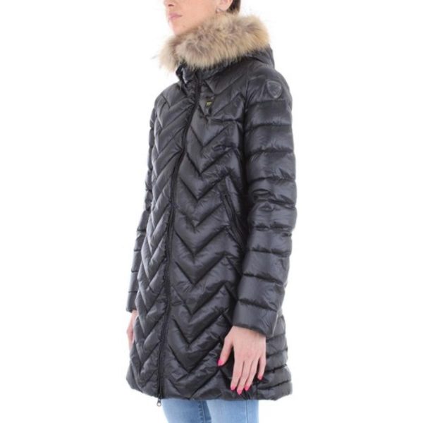 BLAUER-PIUMINO DONNA LUNGO ZIG ZAG LUDOVICA NERO