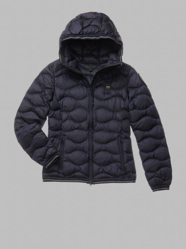 BLAUER-PIUMINO DONNA A ONDE CON CAPPUCCIO MONICA