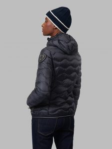 BLAUER-PIUMINO DONNA A ONDE CON CAPPUCCIO MONICA