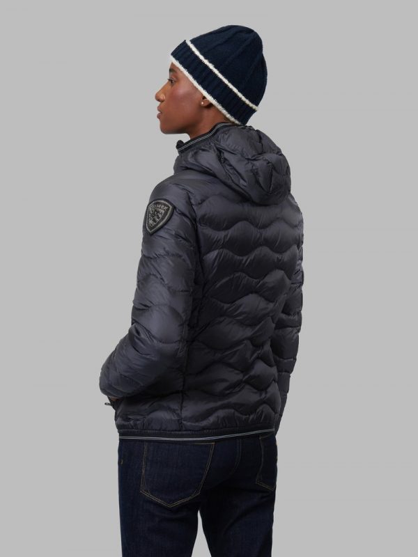 BLAUER-PIUMINO DONNA A ONDE CON CAPPUCCIO MONICA