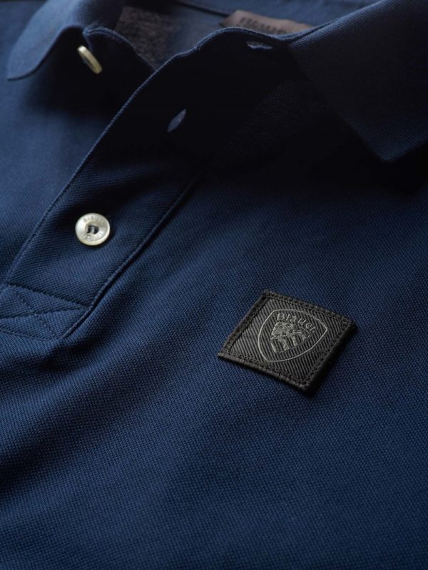 BLAUER-POLO IN PIQUET DI COTONE Blu Iris