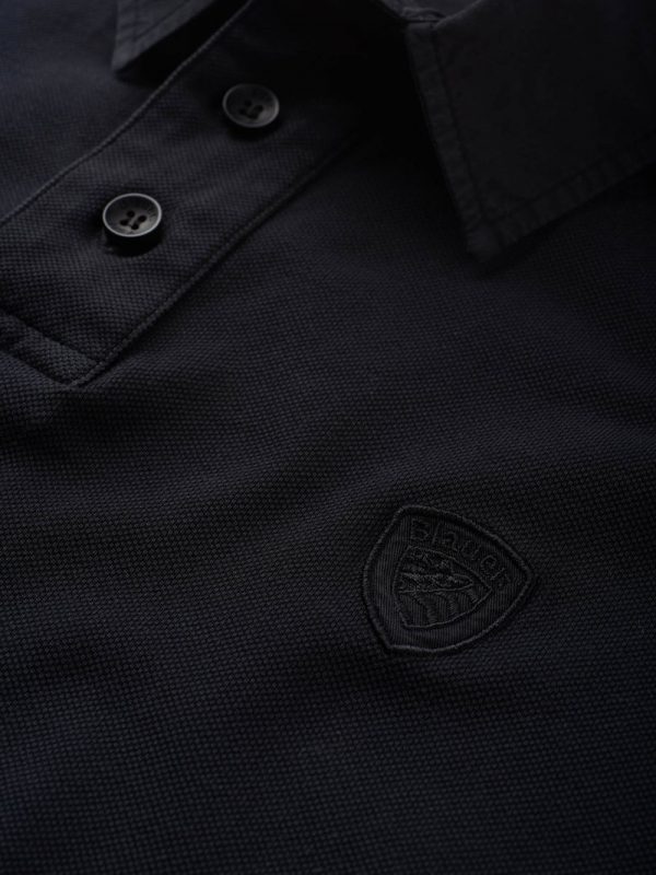 BLAUER-POLO IN PIQUET DI COTONE Nera