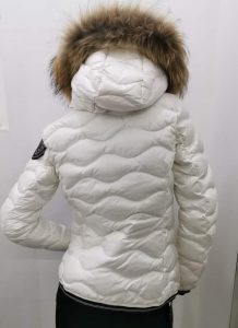 BLAUER-PIUMINO A ONDE CON CAPPUCCIO E PELLICCIA BIANCO DONNA