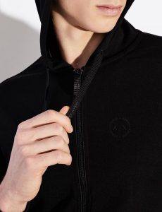 ARMANI EXCHANGE – Felpa Uomo con Zip e Cappuccio Nero