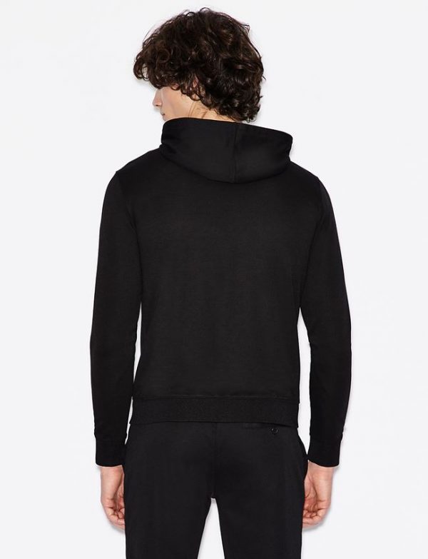 ARMANI EXCHANGE – Felpa Uomo con Zip e Cappuccio Nero