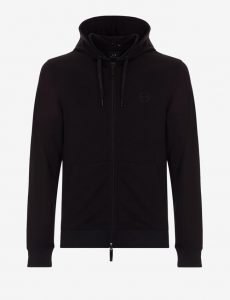 ARMANI EXCHANGE – Felpa Uomo con Zip e Cappuccio Nero