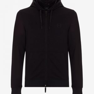 ARMANI EXCHANGE – Felpa Uomo con Zip e Cappuccio Nero