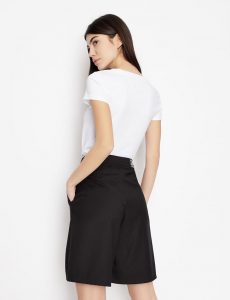 ARMANI EXCHANGE-T-shirt DONNA BIANCA slim fit con paillettes applicate