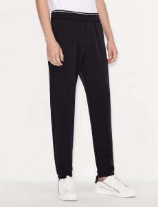 ARMANI EXCHANGE-Pantaloni sportivi in felpa di cotone stretch BLUE