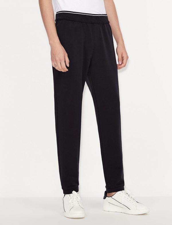 ARMANI EXCHANGE-Pantaloni sportivi in felpa di cotone stretch BLUE