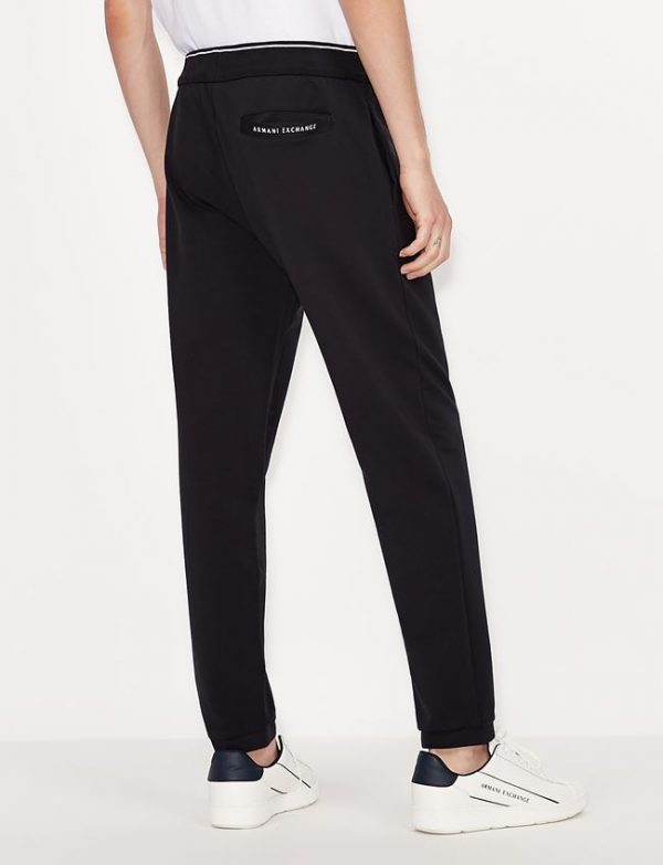 ARMANI EXCHANGE-Pantaloni sportivi in felpa di cotone stretch BLUE