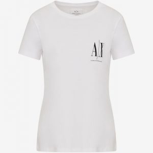 ARMANI EXCHANGE-T-shirt DONNA BIANCA regular fit con logo