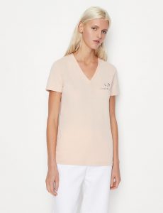 ARMANI EXCHANGE-T-SHIRT DONNA Rosa COLLO V