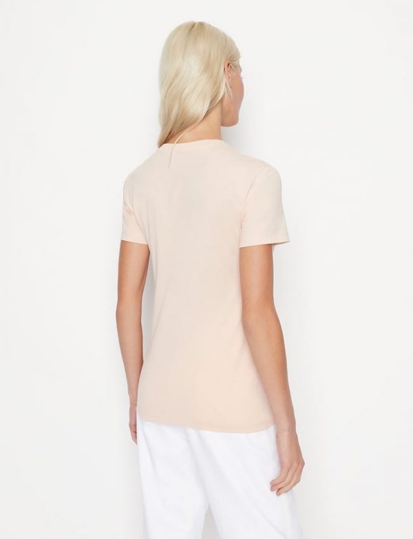 ARMANI EXCHANGE-T-SHIRT DONNA Rosa COLLO V