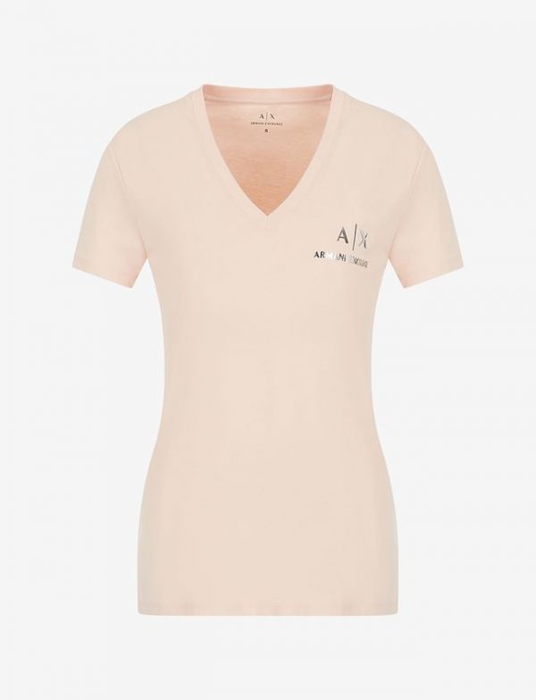 ARMANI EXCHANGE-T-SHIRT DONNA Rosa COLLO V