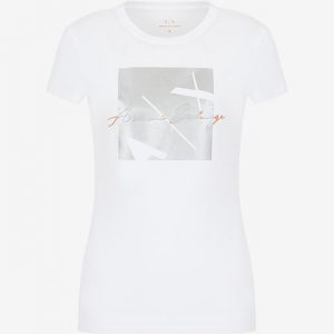 ARMANI EXCHANGE-T-shirt DONNA BIANCA con stampa