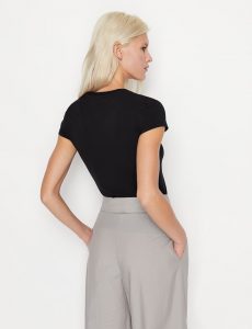 ARMANI EXCHANGE-T-SHIRT DONNA Nera CON LOGO