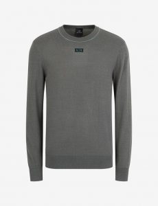 ARMANI EXCHANGE – Maglioncino Uomo Girocollo e Tinta Unita Verde