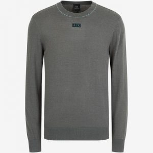 ARMANI EXCHANGE – Maglioncino Uomo Girocollo e Tinta Unita Verde