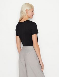 ARMANI EXCHANGE-T-SHIRT DONNA Nera CON STAMPA