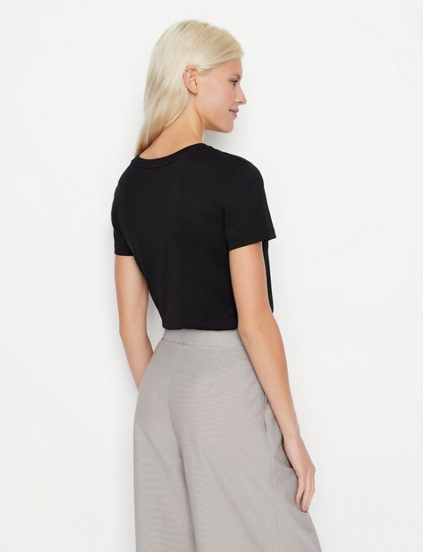 ARMANI EXCHANGE-T-SHIRT DONNA Nera CON STAMPA