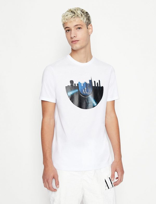 ARMANI EXCHANGE-T-shirt UOMO regular fit in jersey di cotone BIANCA