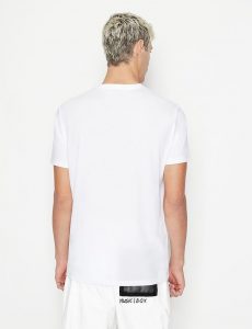 ARMANI EXCHANGE-T-shirt UOMO regular fit in jersey di cotone BIANCA