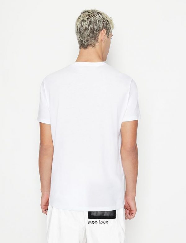 ARMANI EXCHANGE-T-shirt UOMO regular fit in jersey di cotone BIANCA