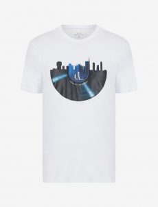 ARMANI EXCHANGE-T-shirt UOMO regular fit in jersey di cotone BIANCA