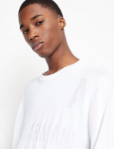 ARMANI EXCHANGE – Maglione Uomo Girocollo in Misto Viscoso Bianco